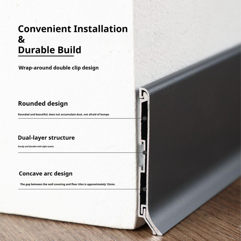 Ultra-Slim Profiled Aluminum Skirting Board - view 3