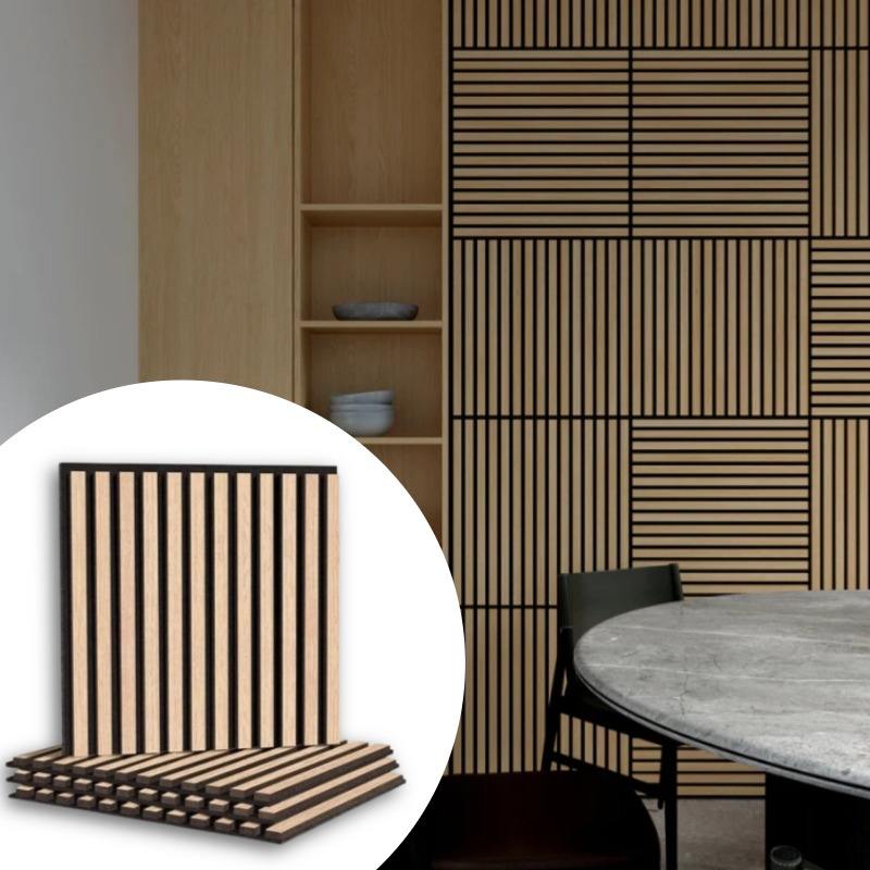 Square Acoustic Wood Slat Decorative Wall Panel