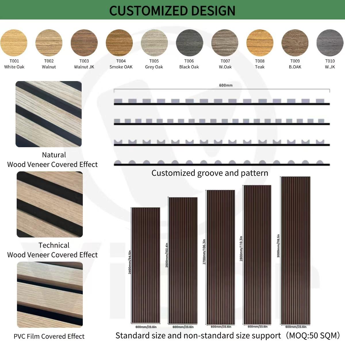 Square Acoustic Wood Slat Decorative Wall Panel - view 2