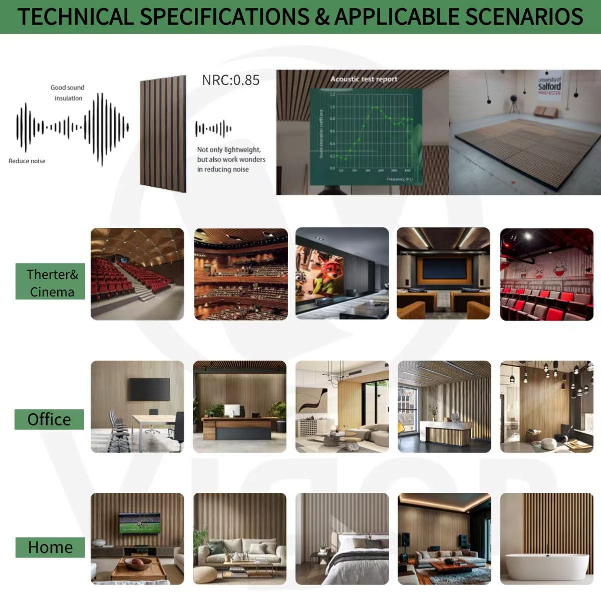 Square Acoustic Wood Slat Decorative Wall Panel - view 3